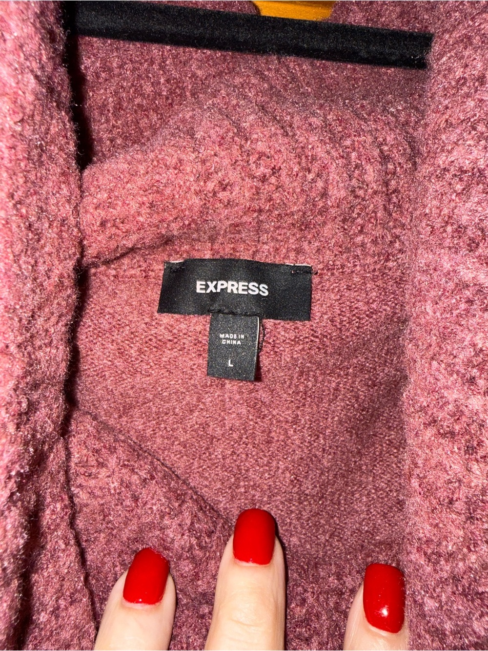 Express Women's Pink Bouclé sweater
